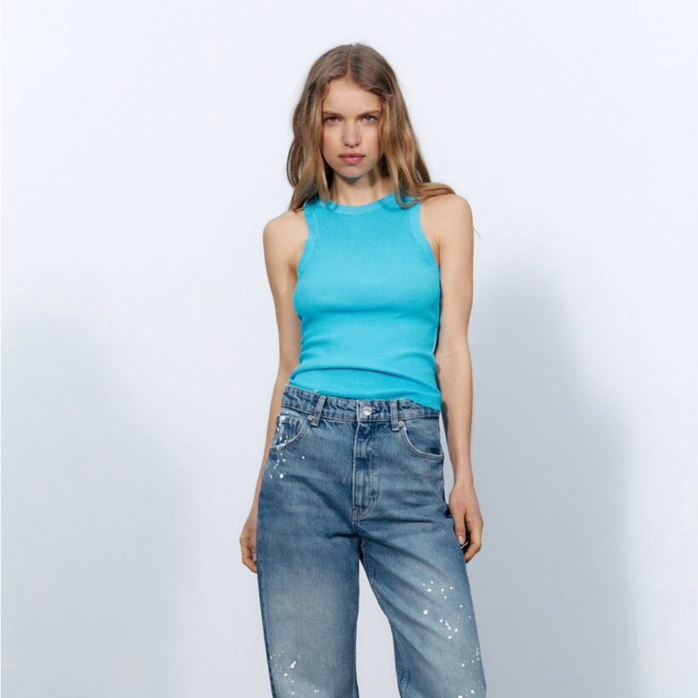 Zara Extra Fine Rib Knit Top